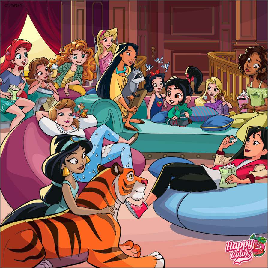 Disney prinsessor slappar pussel på nätet