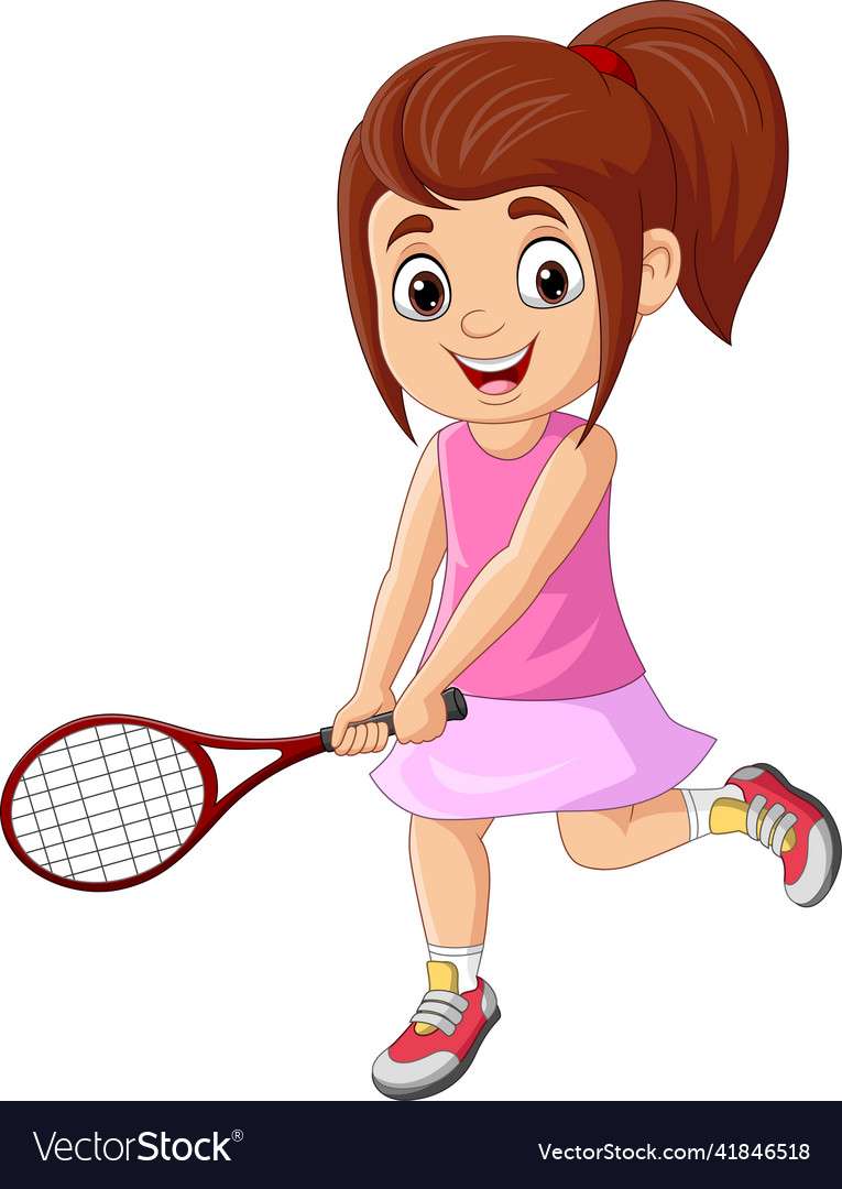lány egy teniszütővel kirakós online