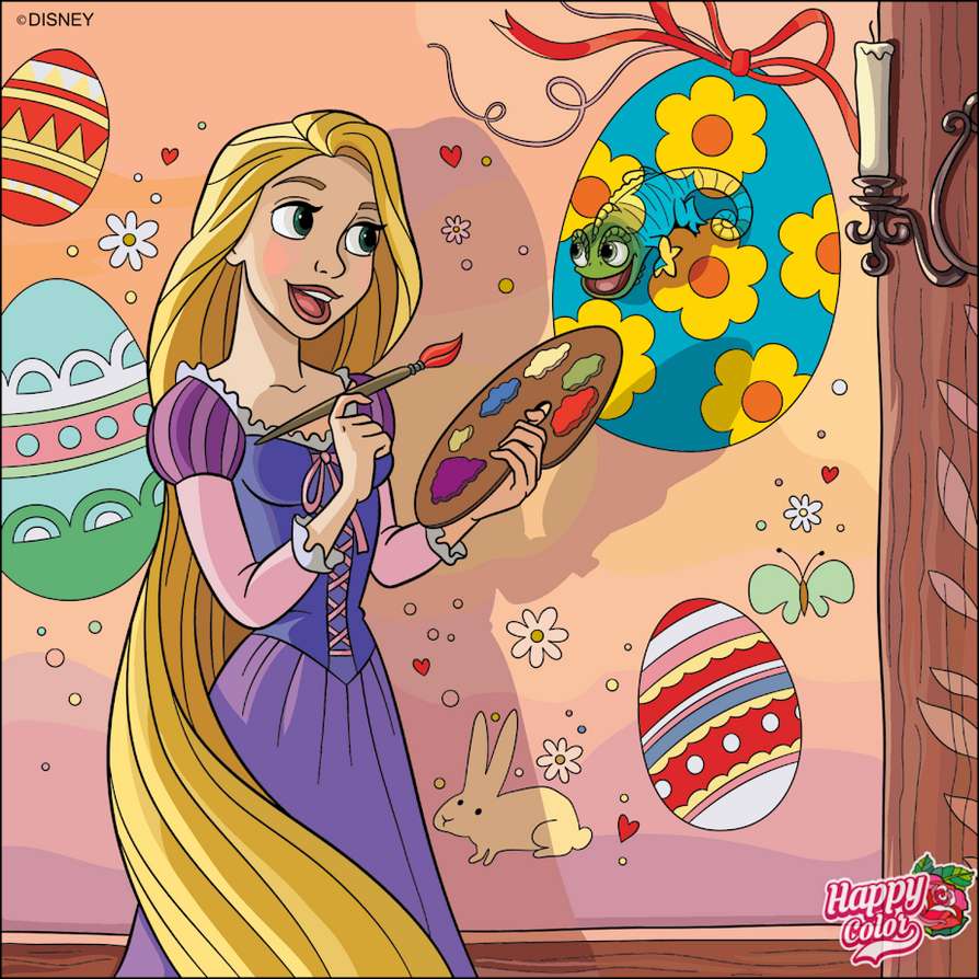 Rapunzel e Pascal se preparam para a Páscoa quebra-cabeças online