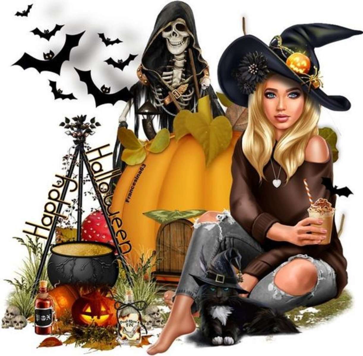 witch with animals online puzzle