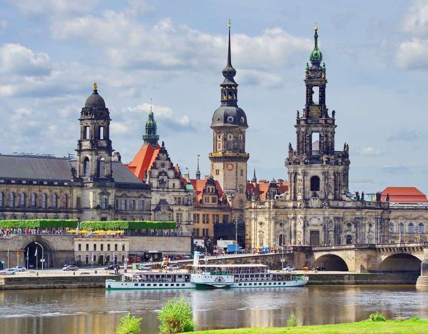Dresden en de rivier de Elbe legpuzzel online