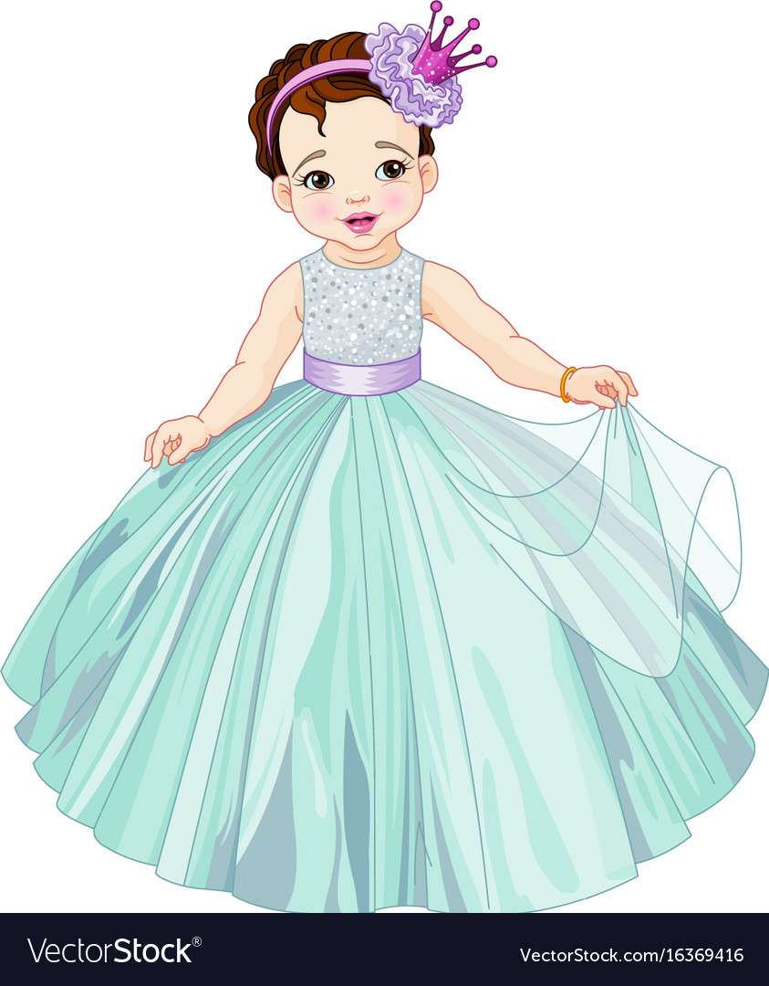 Niedliches kleines Prinzessin-Vektorbild Online-Puzzle