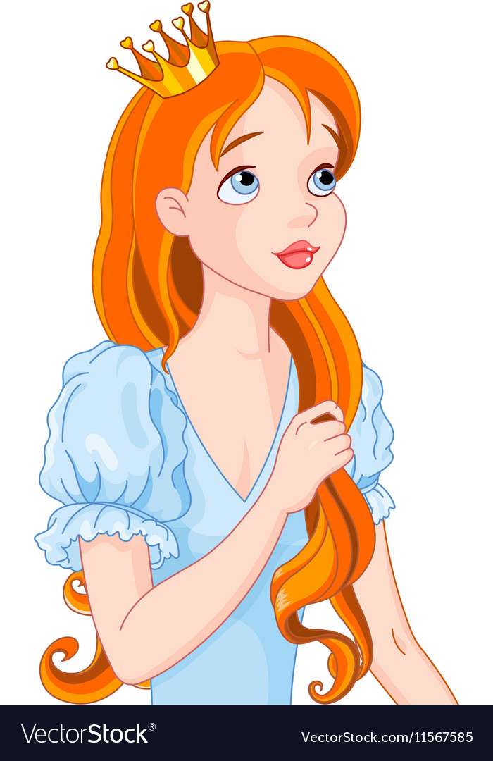 Рыжеволосая принцесса векторное изображение пазл онлайн