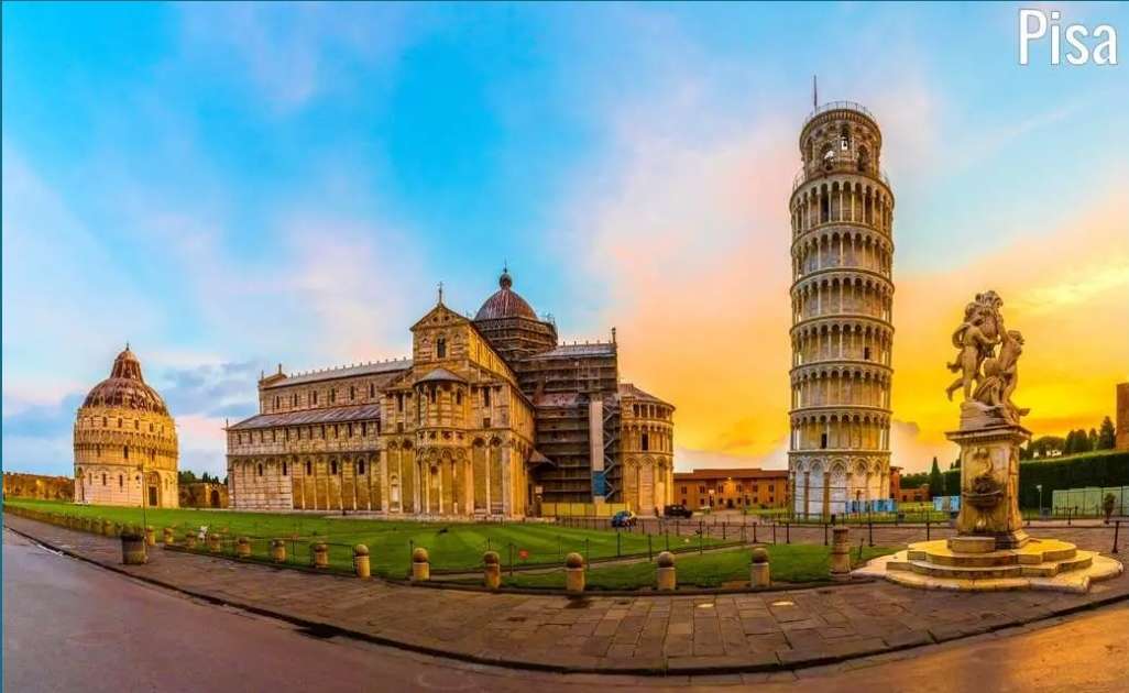Turm von Pisa. Puzzlespiel online