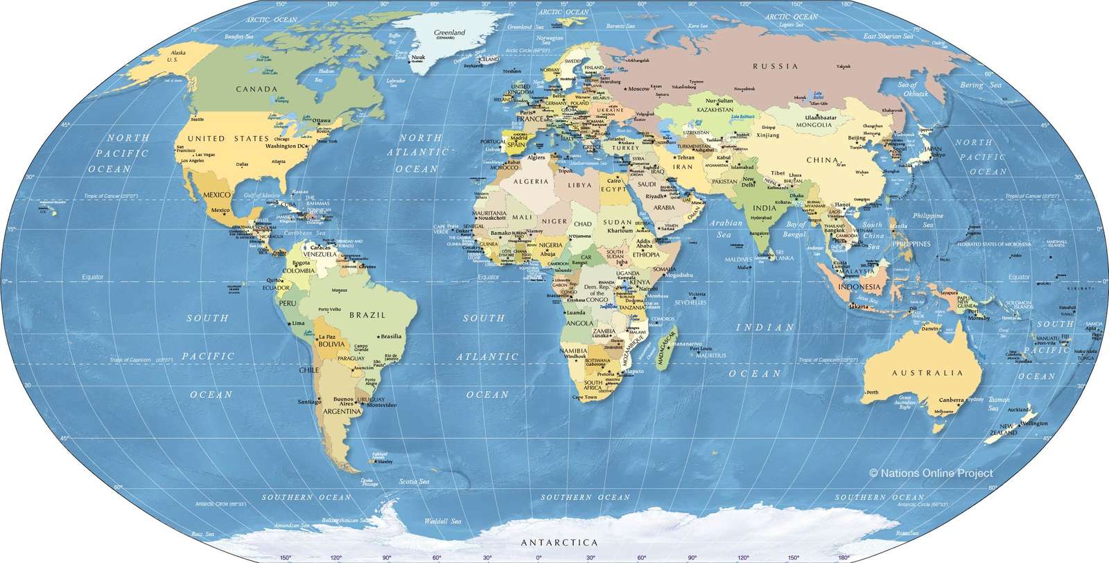 Политическая карта мира пазл онлайн