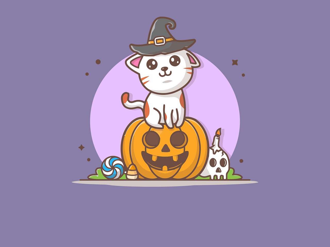 Хэллоуинская кошачья тыква пазл онлайн