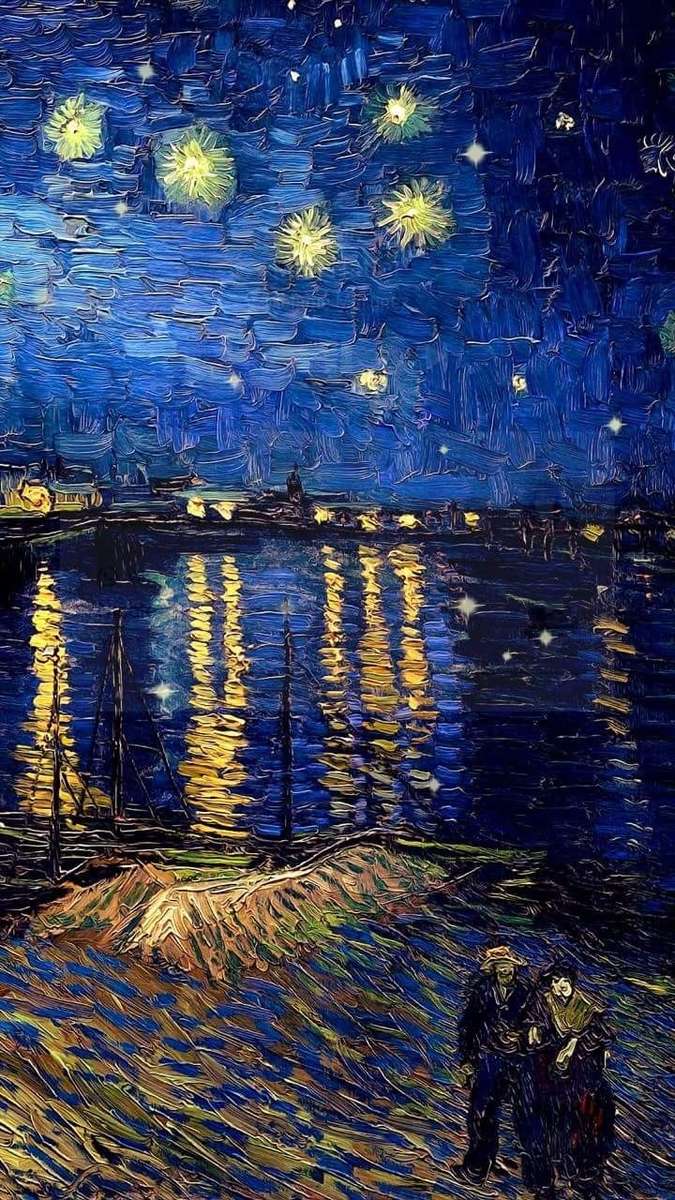 La nuit étoilée sur le Rhône puzzle en ligne