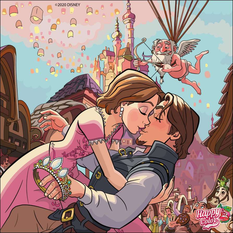 Rapunzel's en Flynn's nog lang en gelukkig legpuzzel online