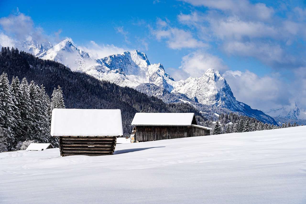 Зима, Горы, Природа пазл онлайн