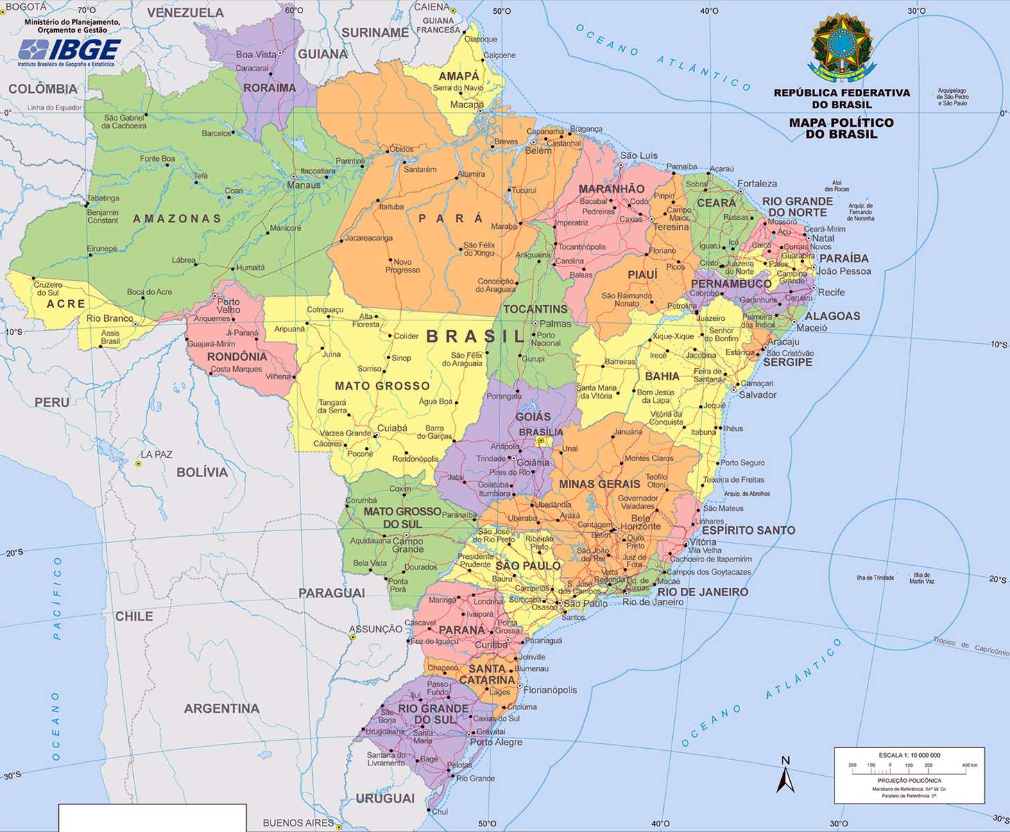 Harta Braziliei jigsaw puzzle online