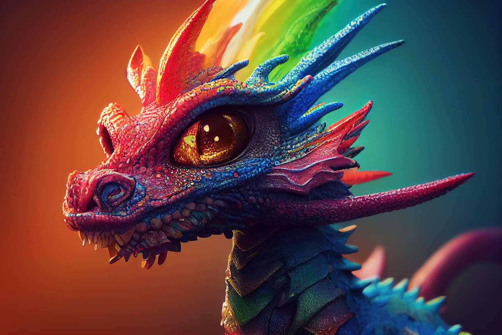 dragão colorido puzzle online