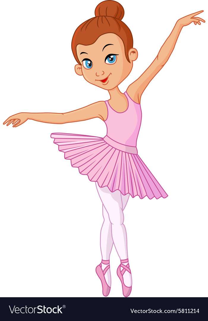 漫画の若い女の子のバレエ ダンサーのベクトル画像 オンラインパズル