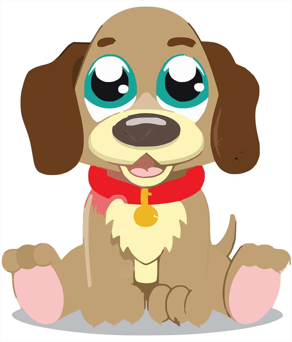 Анимационно кученце куче онлайн пъзел