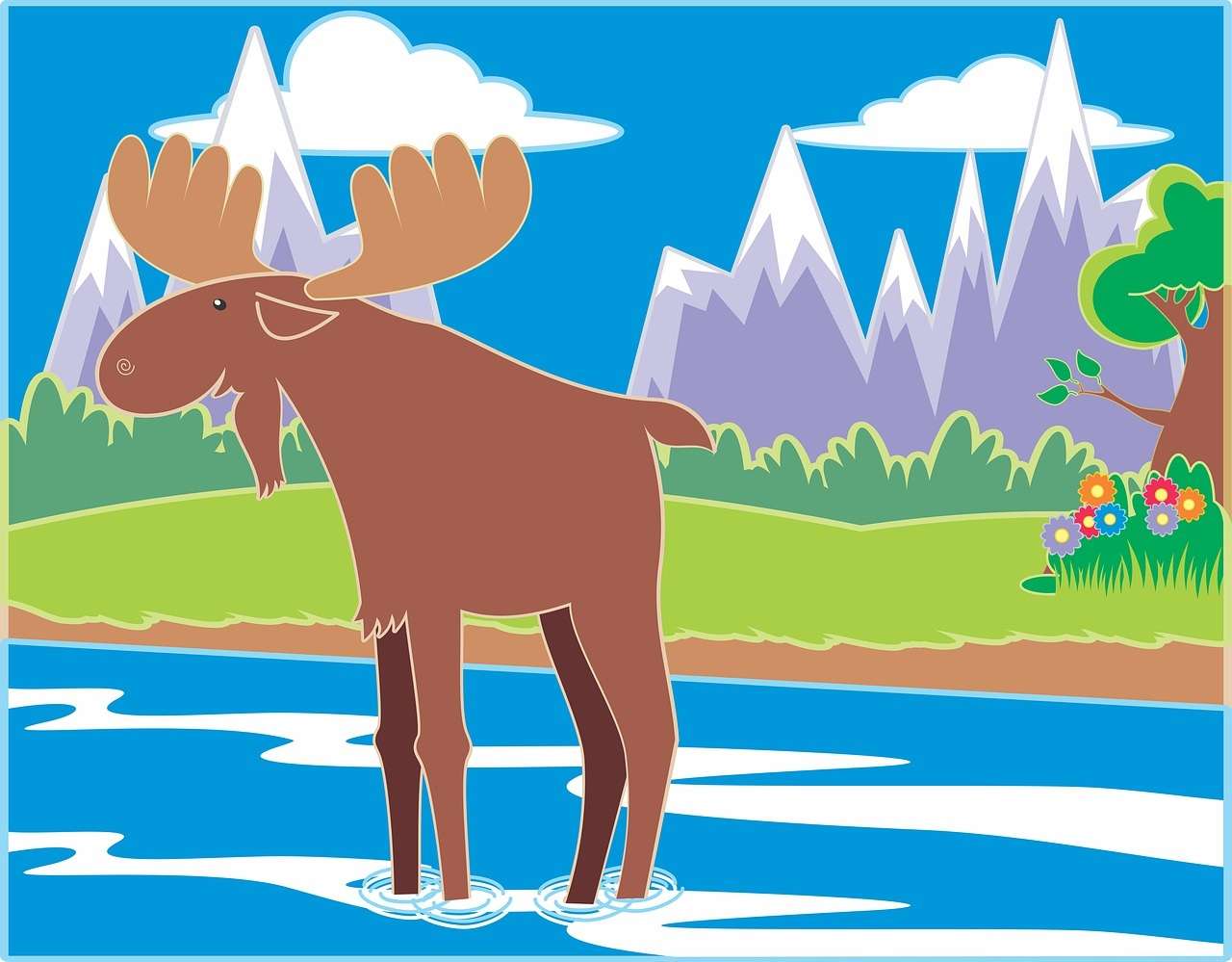 Moose in the water jigsaw puzzle online