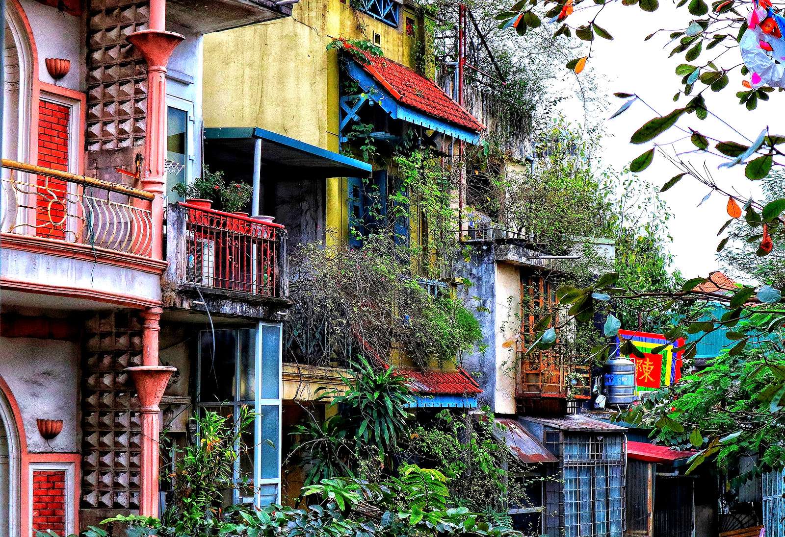 Casas residenciais em Hanói, Vietnã quebra-cabeças online