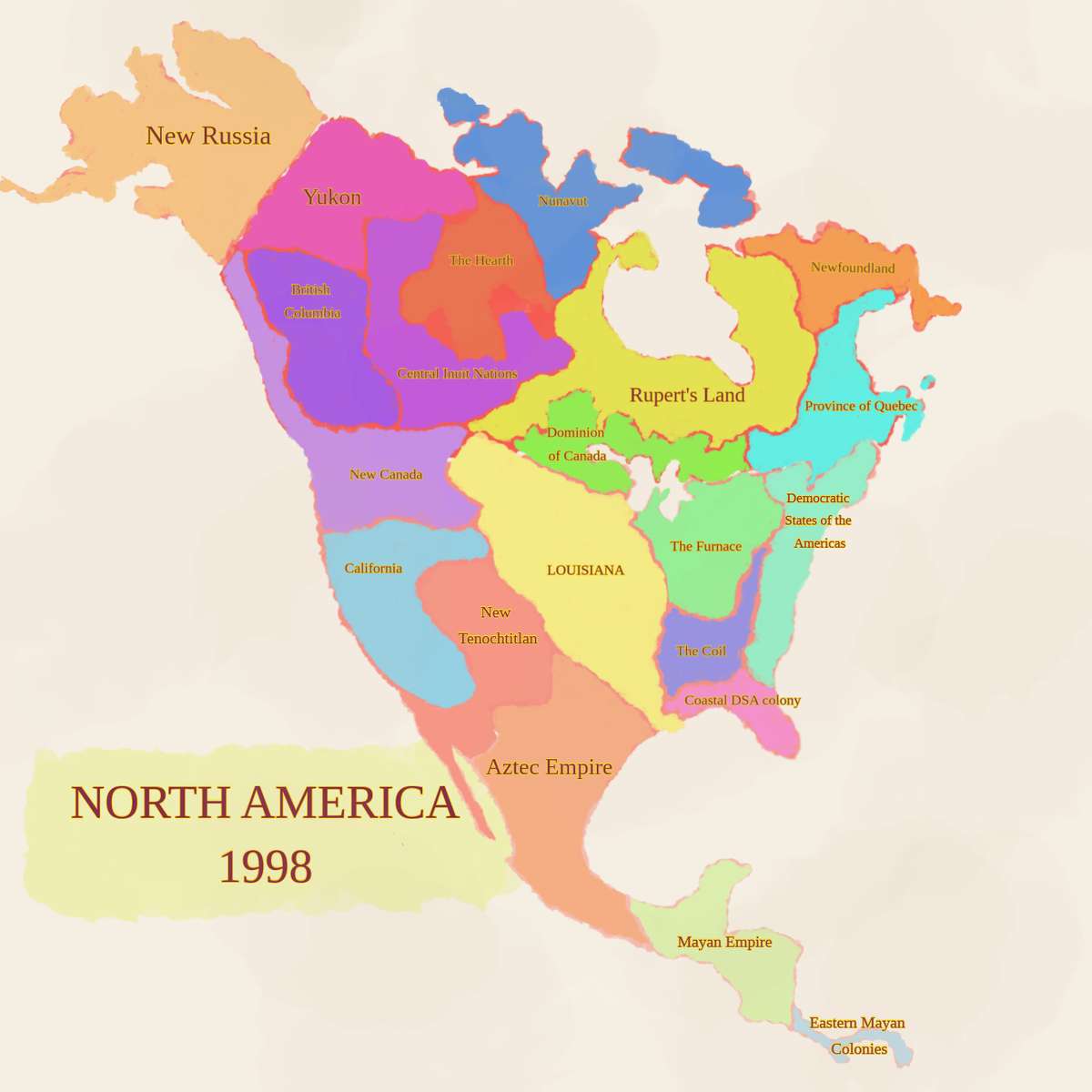 Nordamerica 1990 puzzle online