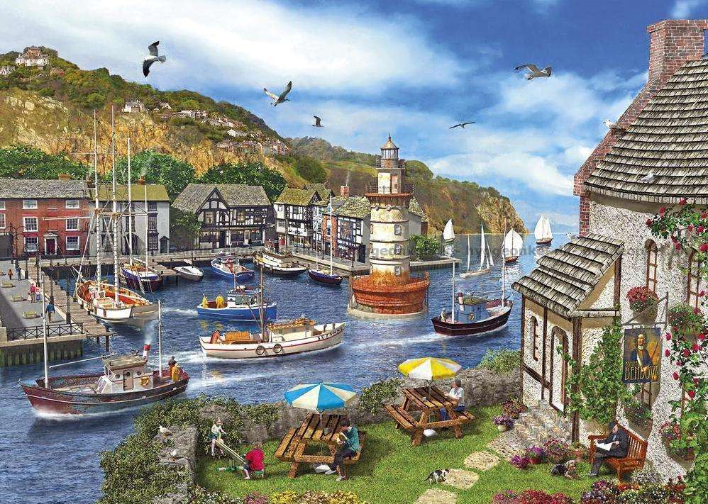 A bay with fishing boats online puzzle