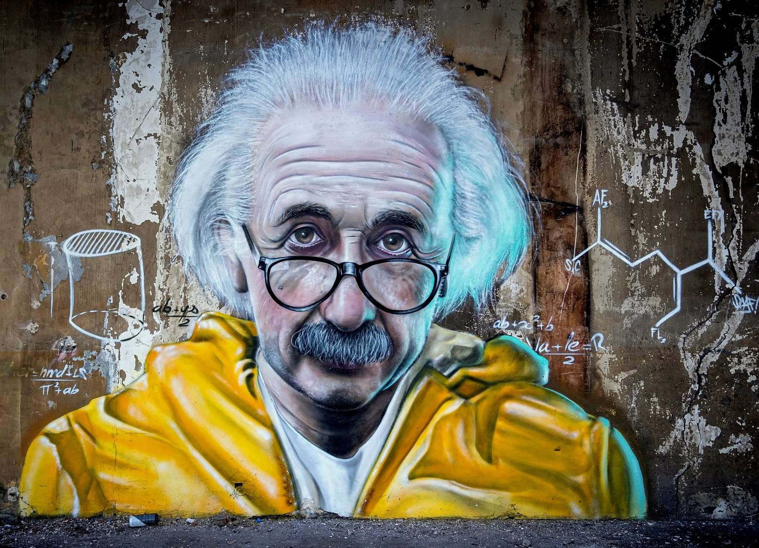 Albert Einstein (Wandgemälde) Puzzlespiel online