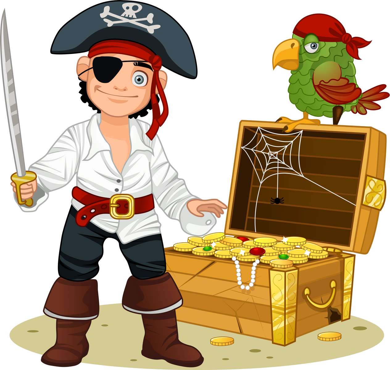 Pirat și cufăr jigsaw puzzle online