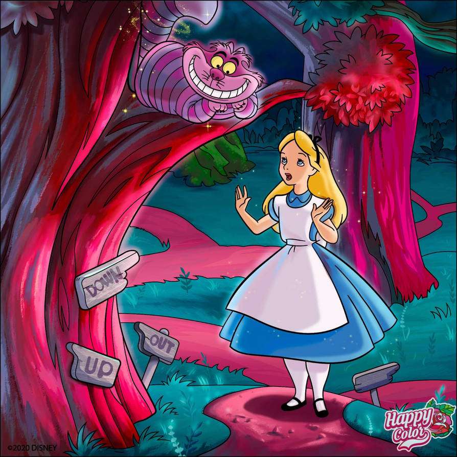 Pisica Cheshire o ajută pe Alice jigsaw puzzle online