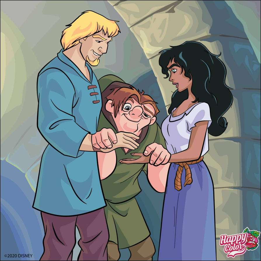 Phoebus, Quasimodo și Esmeralda jigsaw puzzle online