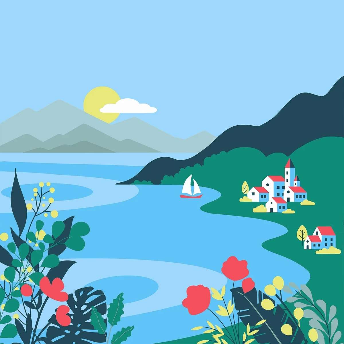 Beautiful countryside landscap online puzzle