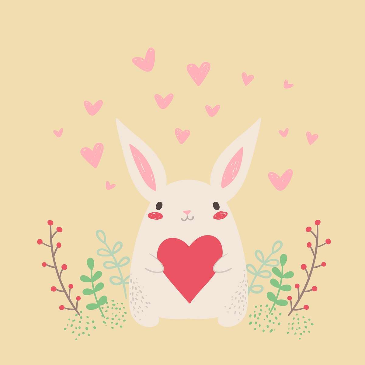 Милый кролик онлайн-пазл