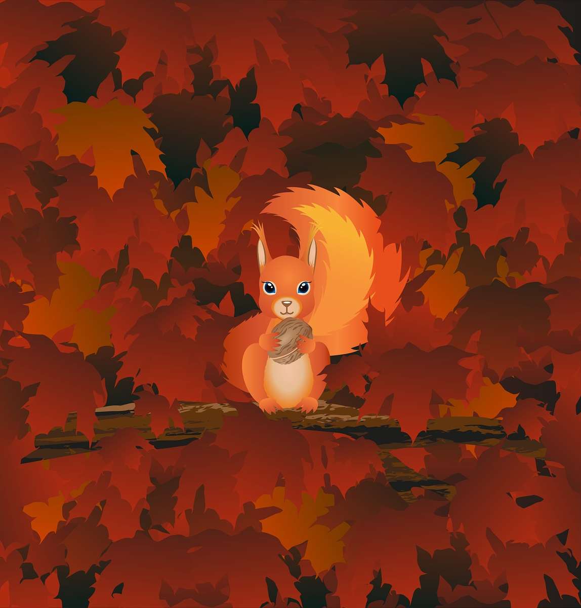 Écureuil sur un arbre puzzle en ligne