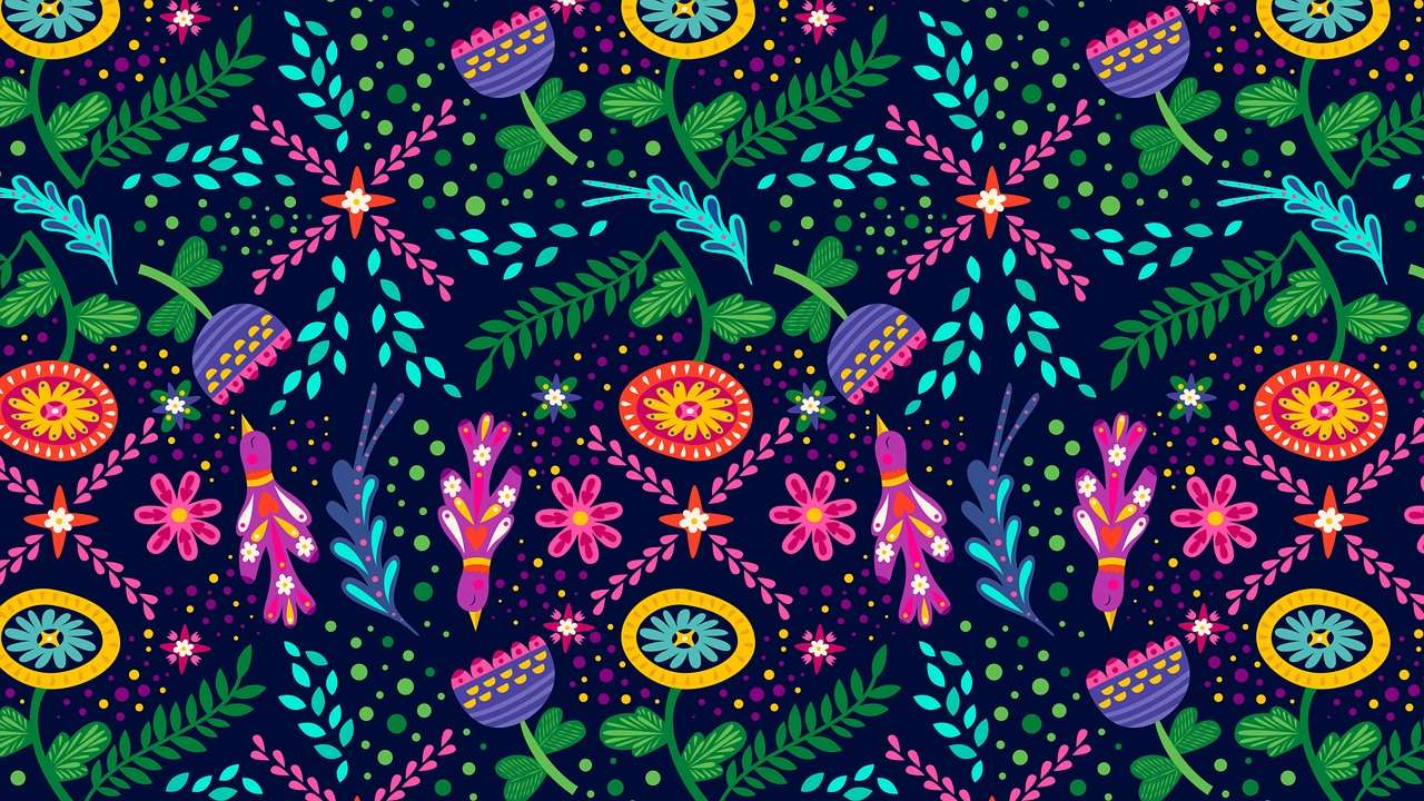 Padrão floral colorido puzzle online