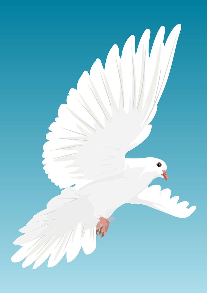 Vliegende witte duif legpuzzel online