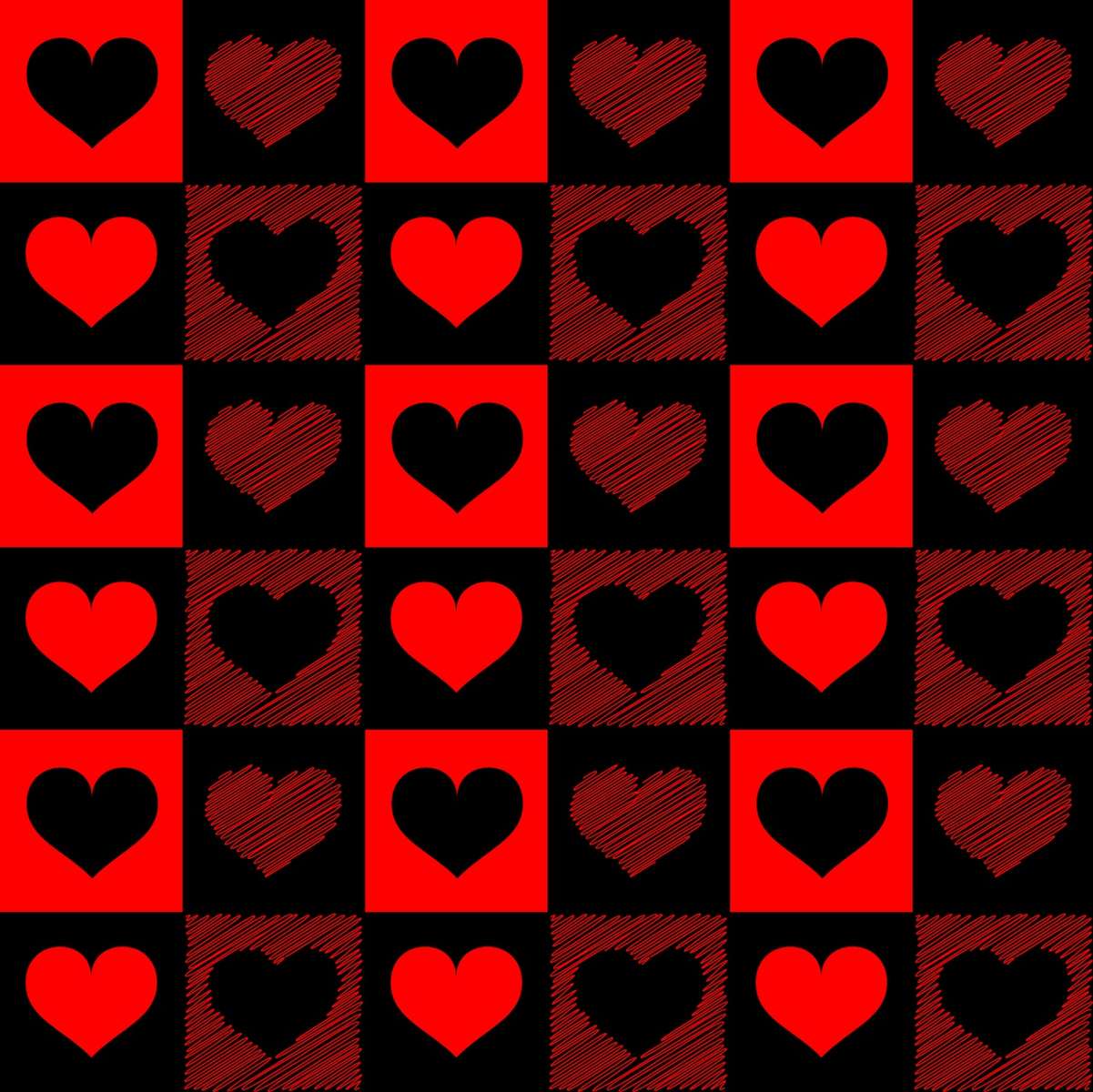 Hearts pattern background online puzzle