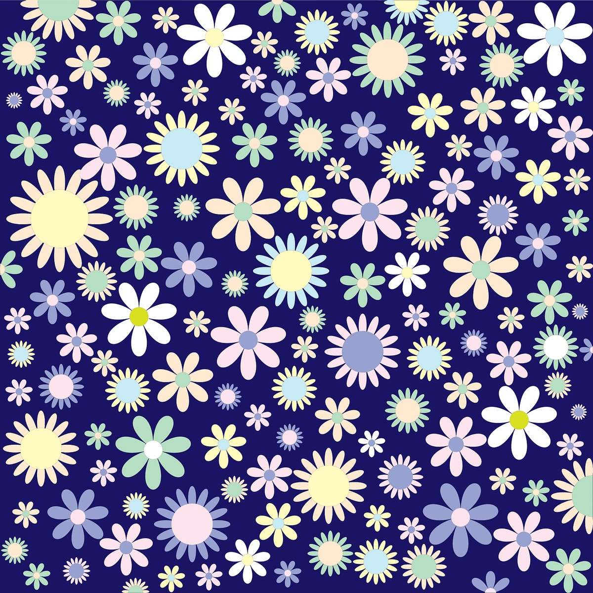 花柄の背景 オンラインパズル