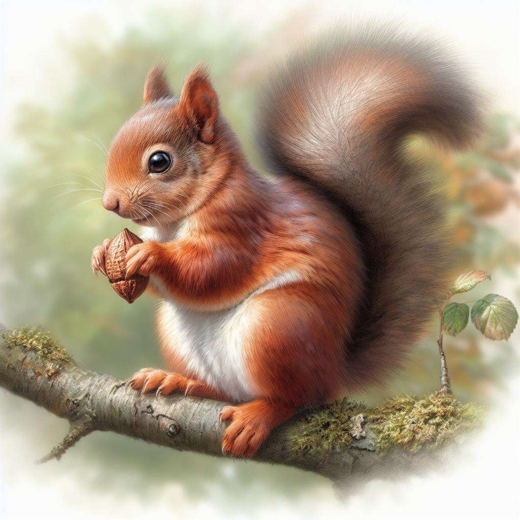 Veveriță care mănâncă o nucă jigsaw puzzle online