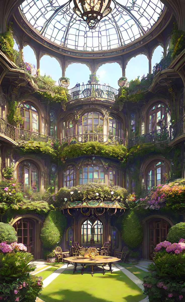 Un magnifique jardin intérieur puzzle en ligne