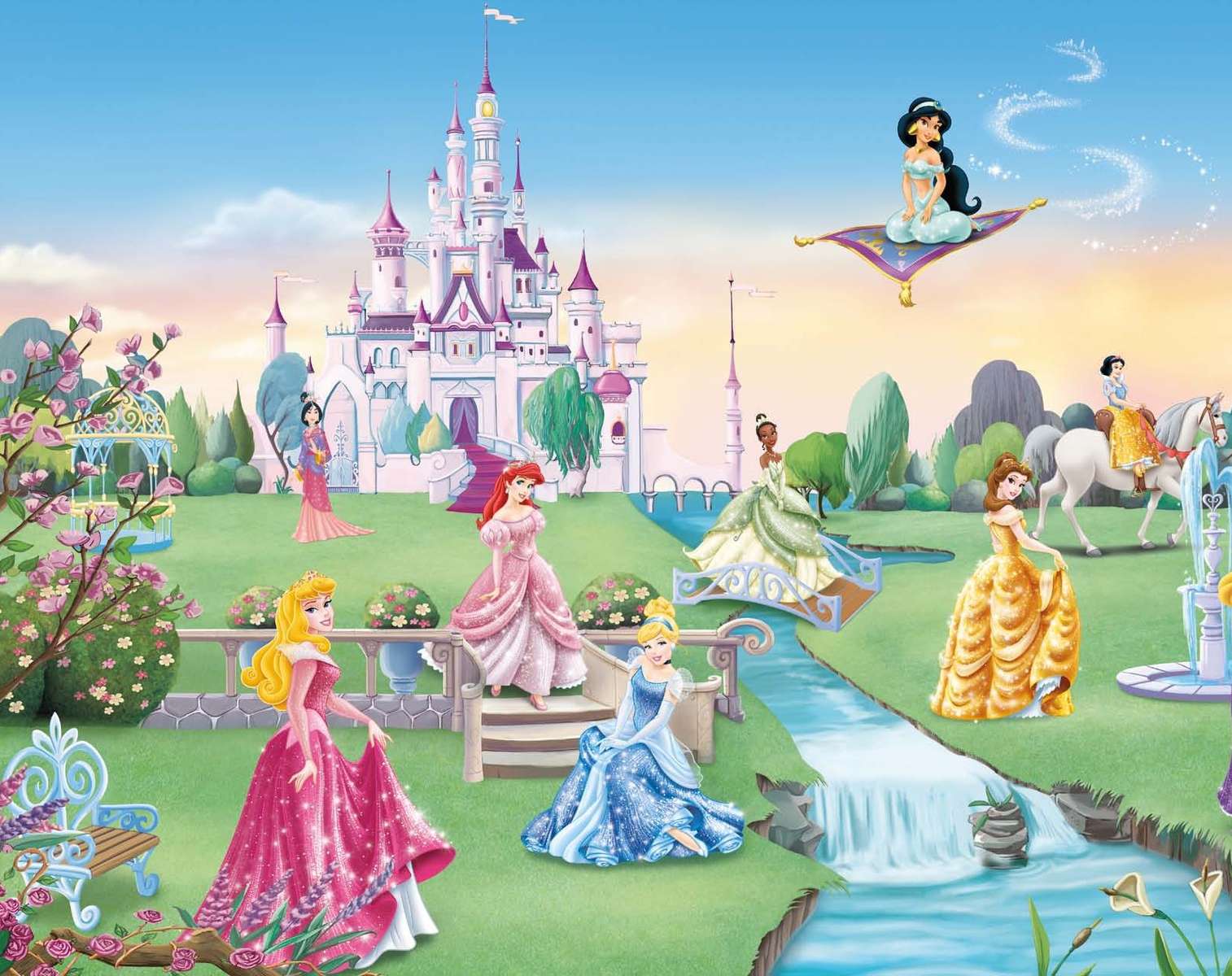 Palacio de Disney con personajes de cuentos de hadas rompecabezas en línea