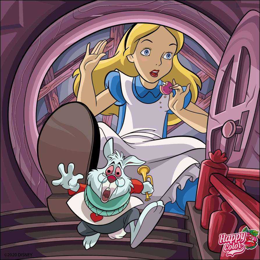Alice spaventa il coniglio bianco puzzle online