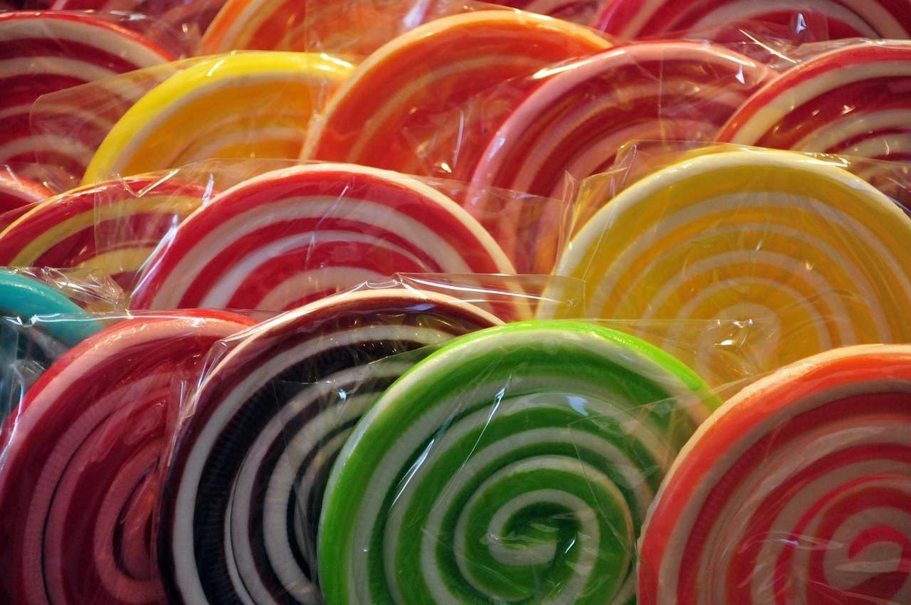 Kleurrijke lollies legpuzzel online