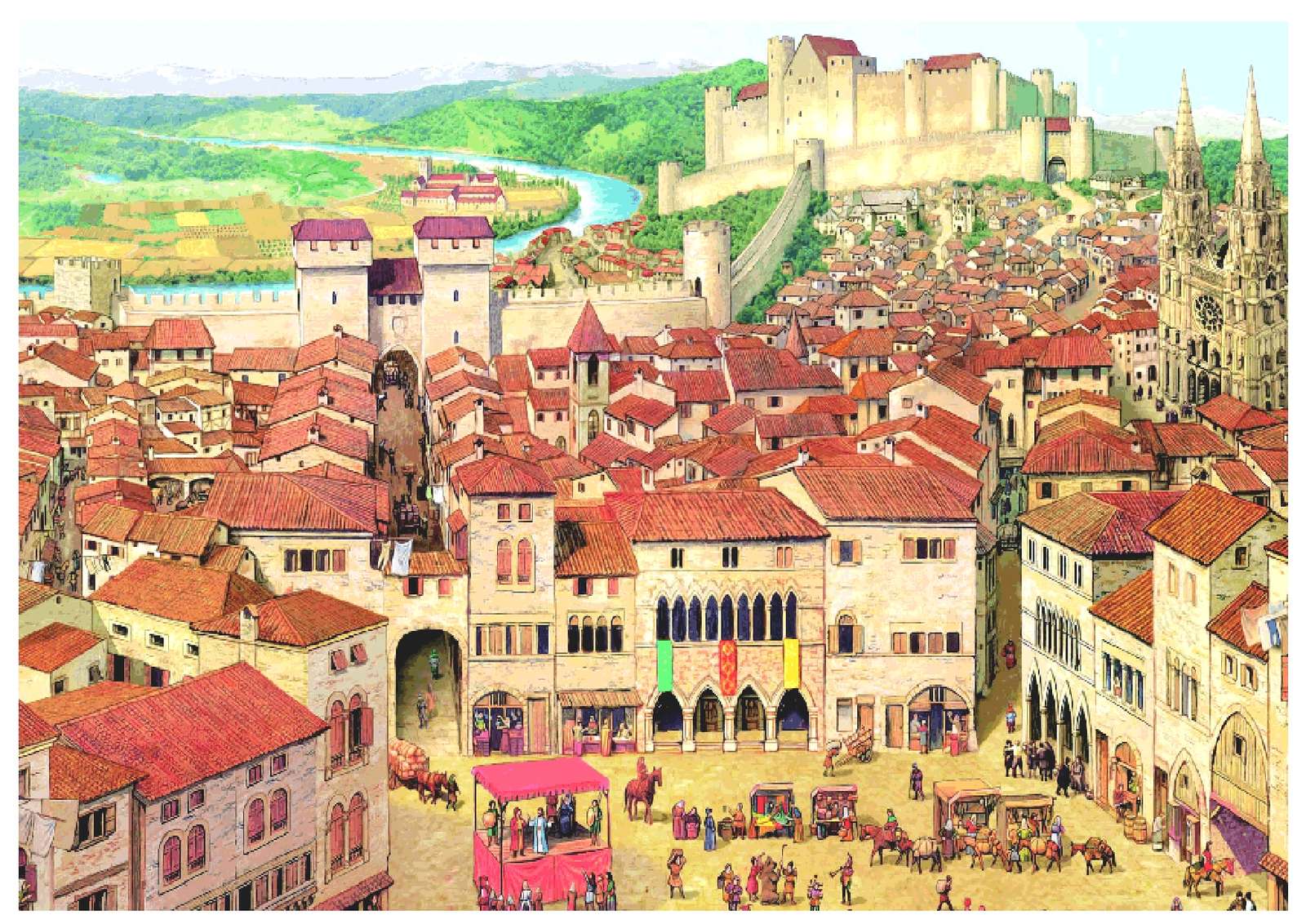 Ciudad medieval rompecabezas en línea