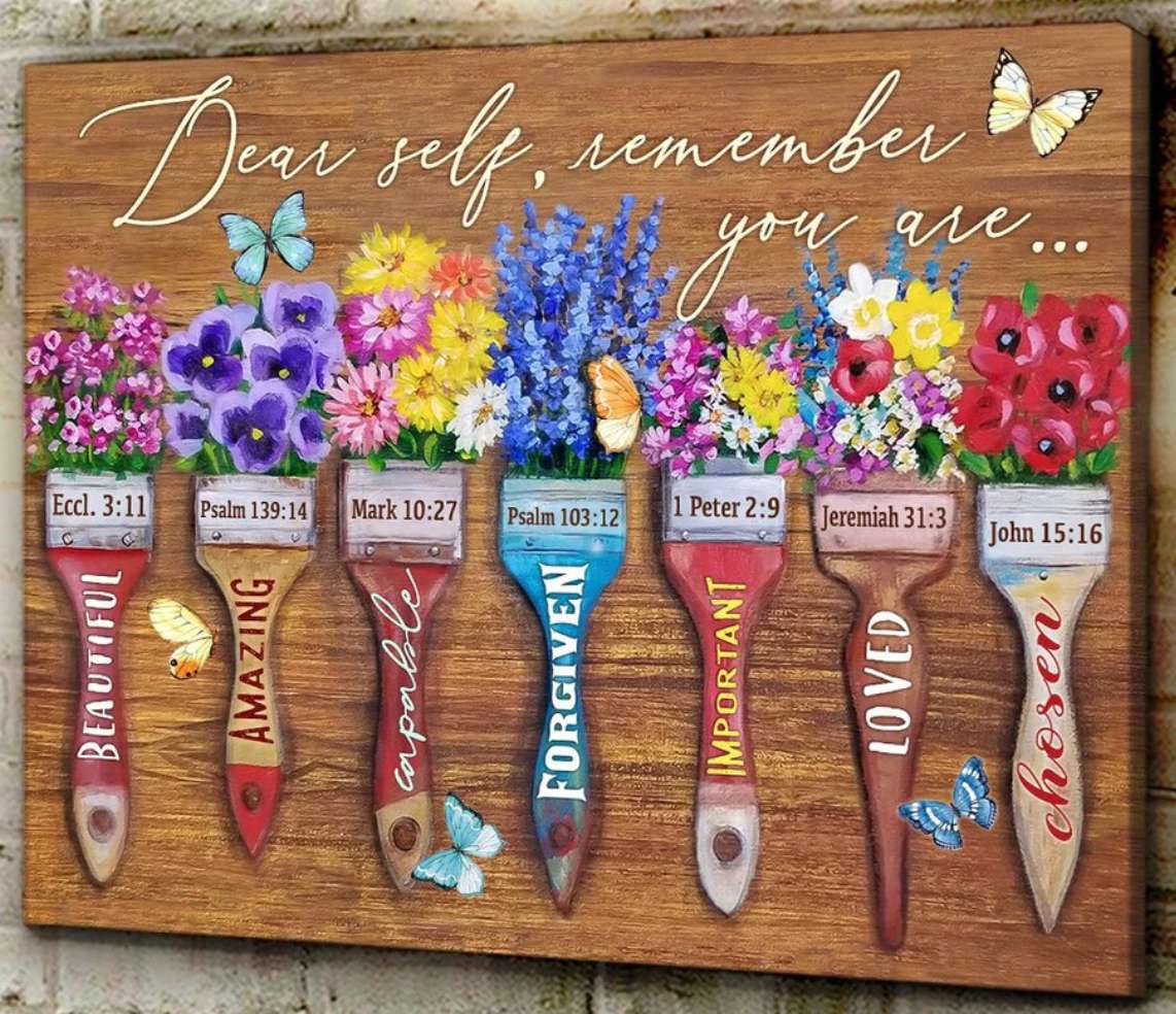 Penselen versierd met bloemen legpuzzel online