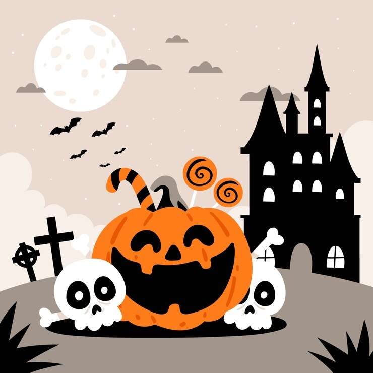 Halloween-pompoen met snoep legpuzzel online