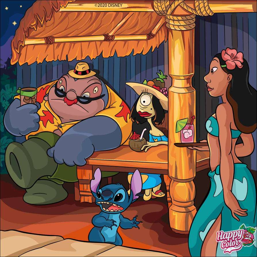 Jumba y Pleakley se esconden en el trabajo de Nani rompecabezas en línea