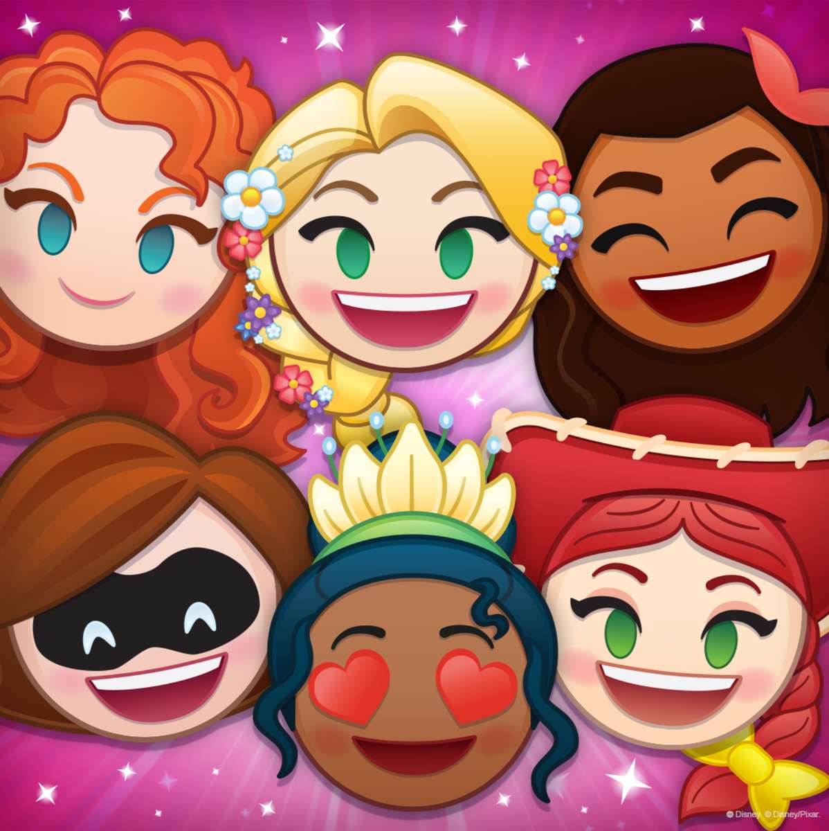 Weibliche Emojis von Disney und Pixar Online-Puzzle