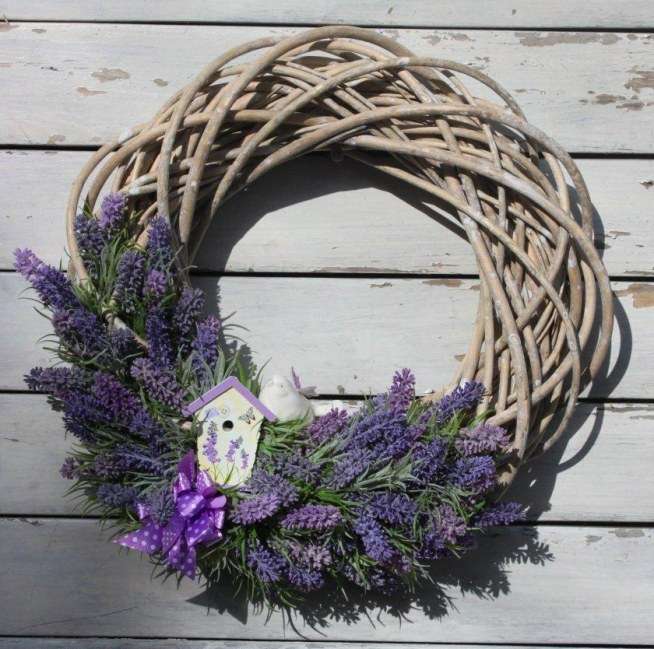 Autumn wreath with lavender online puzzle