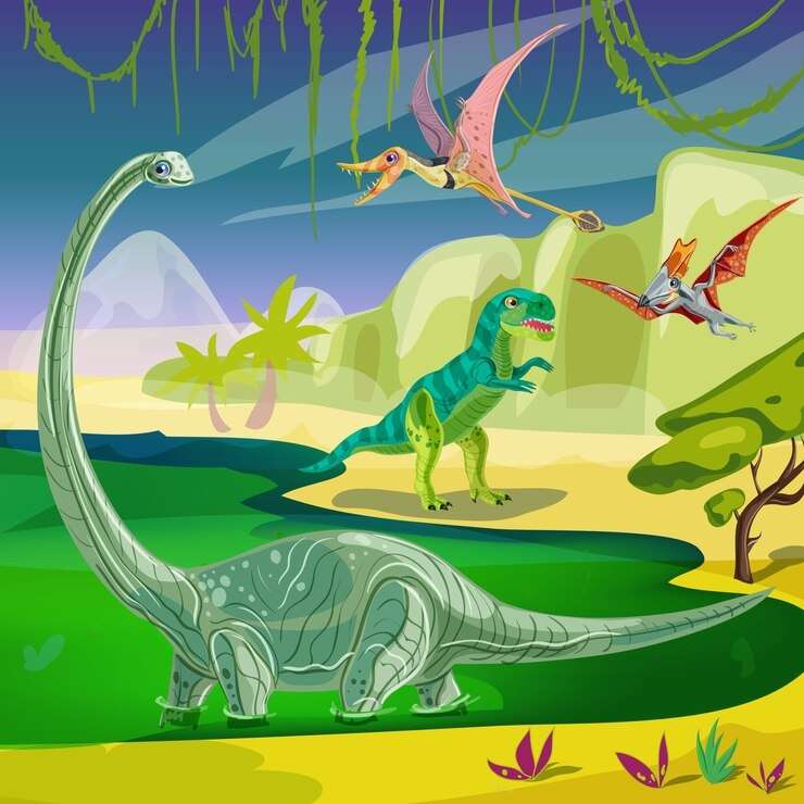 Различни динозаври онлайн пъзел