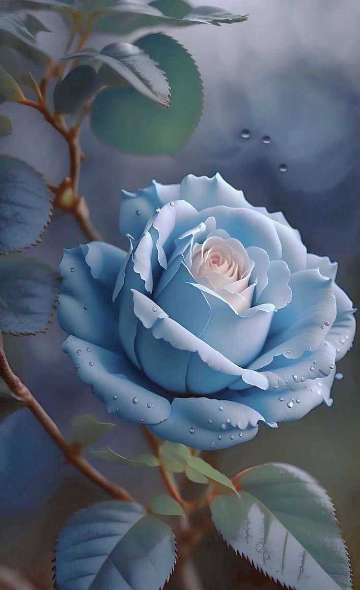 Rose bleue puzzle en ligne