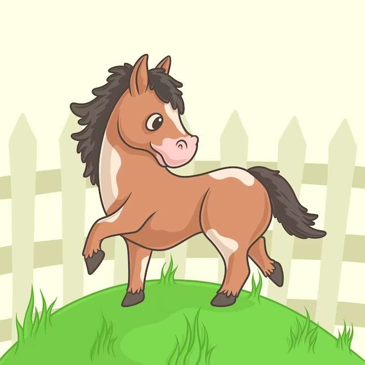 Пятнистая лошадь в загоне онлайн-пазл