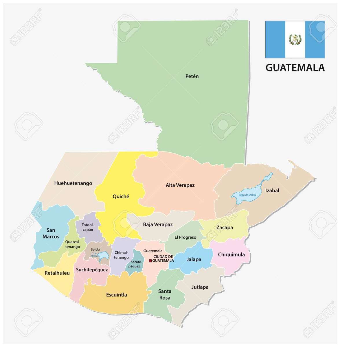 Карта Гватемалы онлайн-пазл
