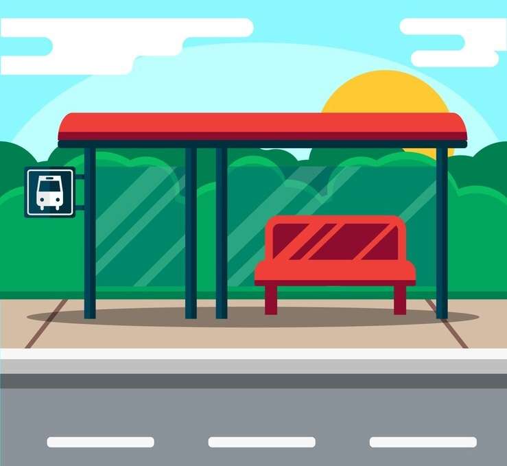 No ponto de ônibus quebra-cabeças online