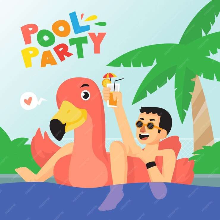 Вечірка біля басейну пазл онлайн