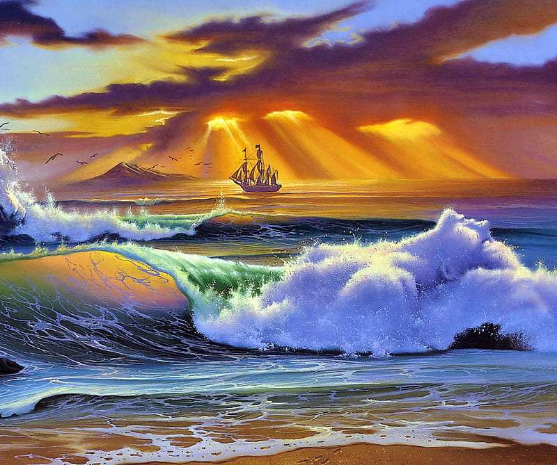 A boat towards the sun jigsaw puzzle online